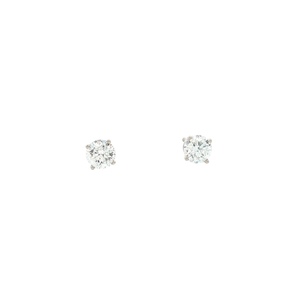 14K White Gold .79CTW Diamond (I1/F) Stud Earrings .7g