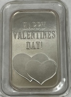 2016 Happy Valentine's Day .999 Fine Silver Bar