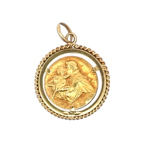 St. Anthony of Padua Gold Pendant 18KYG 3.5G