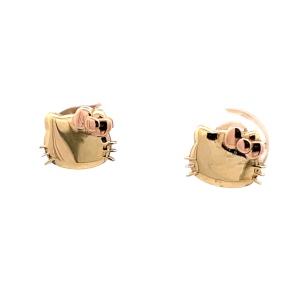 Hello Kitty 14K Yellow Gold Stud Earrings