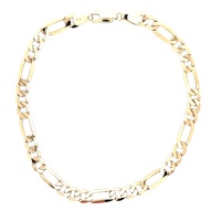14K Yellow Gold 9 in. Figaro Link Bracelet 8.5g