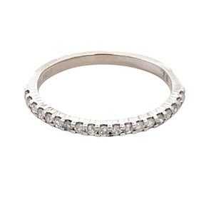 1/5CTW Diamond Band 10K White Gold 1.0g Size: 4.5