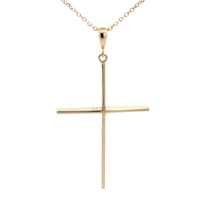 14K Yellow Gold  16 in.  Cross Necklace 3.7g