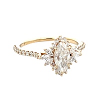 Moissanite Marquise Gold Ring 0.41ctw 14k Yellow Gold 3.6g Size: 9
