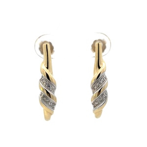 14K Yellow Gold 1 in. J-Style Pierced Earrings