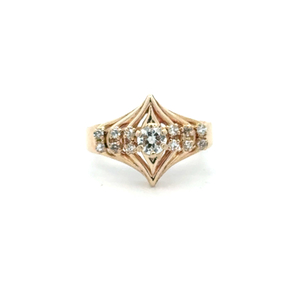 Ladies 14K Yellow Gold 1/2CTW Diamond Cocktail Ring SZ:5