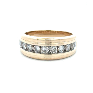 Gents 10K Yellow Gold 1.0CTW Diamond Ring SZ:10.5