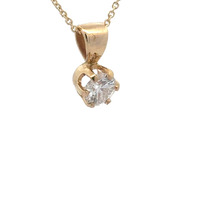 14K Yellow Gold 3/4Ct Clarity Enhanced Diamond Solitaire 18 in. Necklace