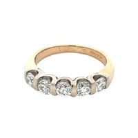 14K Yellow Gold 5-Diamond 1.0CTW Band SZ:6