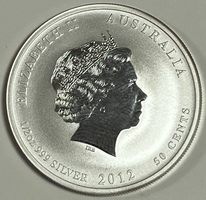 2012 Elizabeth II Australia Year of the Dragon .999 Fine Silver 1/2oz