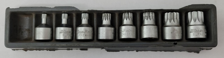 Blue-Point 8/9pc 3/8" Drive Triple Square Bit Stubby Socket Driver Set
