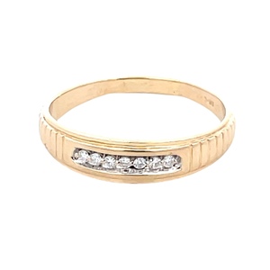 Gents 14K Yellow Gold  .07CTW Diamond Wedding Band SZ:12