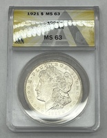 1921 Morgan Silver Dollar ANACS MS63