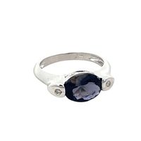14K White Gold Amethyst Fashion Ring SZ:7