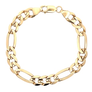 8.5" Heavy Figaro Gold Bracelet 14KYG 24.8g