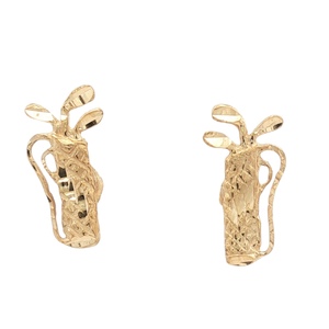 14K Yellow Gold Golf Club Earrings 2.0g