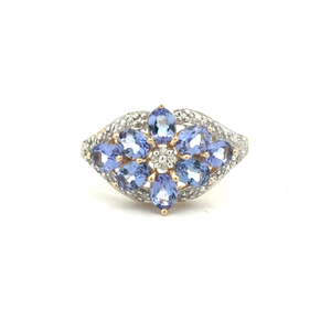 14K Yellow Gold Lavender Gemstone & Diamond Ring SZ: 7