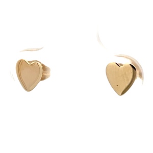 14K Yellow Gold Heart Cutout Stud Earrings