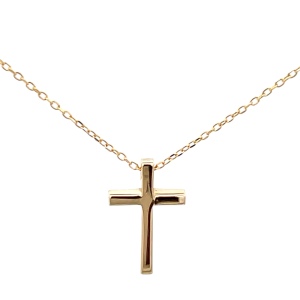 14K Yellow Gold 18 in. Tiny Cross Necklace