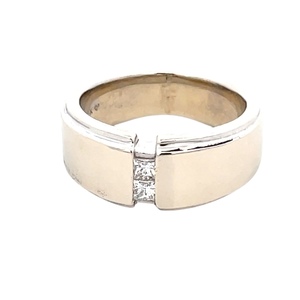 14K White Gold .15CTW Diamond Band SZ:9