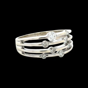 Ladies 14K White Gold 1/2CTW Diamond Cocktail Ring SZ:8.5