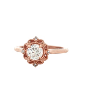 Ladies 10K Rose Gold 1/2CT Clarity Enhanced Diamond Filagree Cocktail Ring SZ:7