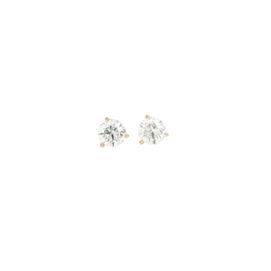 18K Yellow Gold 1.0CTW (SI1/H) Martini Mount Diamond Stud Earrings