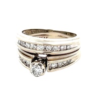 14K White Gold 1/2CTW Diamond Bridal Set SZ:5.5