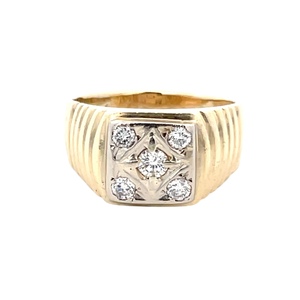 Rolex Style Diamond and Gold Ring 14k Yellow Gold 0.55ctw 8.3g Size: 10