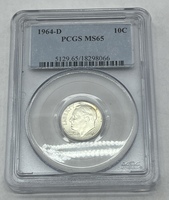 1964-D Silver Dime PCGS MS65 90% Silver