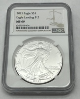 2021 American Silver Eagle NGC MS69 Eagle Landing T-2