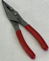 Snap On 7" Talon Grip™ Long-Nose Slip-Joint Pliers (Red)