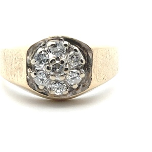 Diamond Cluster Gold Ring 0.70ctw 14k Yellow Gold 8.24g