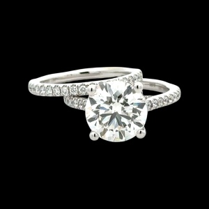 14K White Gold 4.0CTW Lab-Grown Diamond Bridal Set SZ:4.5