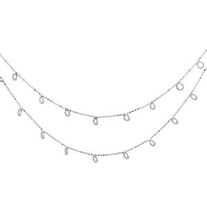 14K White Gold Double-Strand Beaded 18 in. Necklace 3.3g