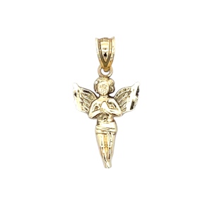10K Yellow Gold Angel Cherub Pendant
