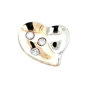 14K Yellow Gold  .30CTW Heart Slider for Omega  Chain