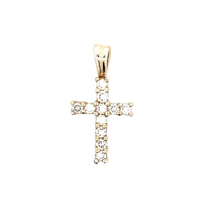 14K Yellow Gold 1/2 Carat TW Diamond Cross 18 in. Necklace