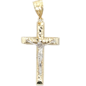 14K Yellow Gold Large 3 in. Crucifix Pendant 7.0g
