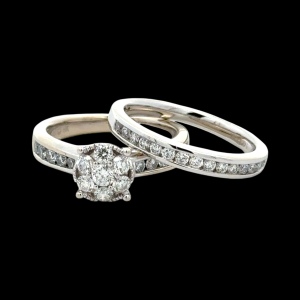 14K White Gold 2.0CTW Diamond Two-Piece Bridal Set SZ: 6