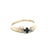 Ladies 10K Yellow Gold Synthetic Sapphire Gemstone Ring SZ:7.5
