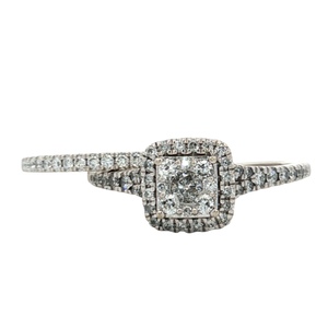 Ladies 14K White Gold 1.0CTW 69-Diamond Two-Piece Bridal Set SZ:11, 5.7g