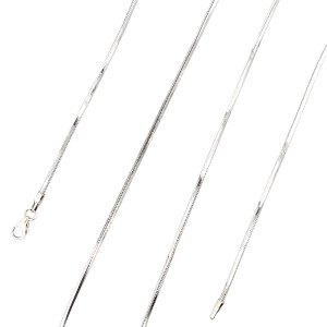 14K White Gold 20 in. 1.5mm Mirror Finish Snake Chain 8.7g