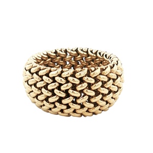 14K Yellow Gold Woven Mesh Fashion Ring SZ:7, 11.6g