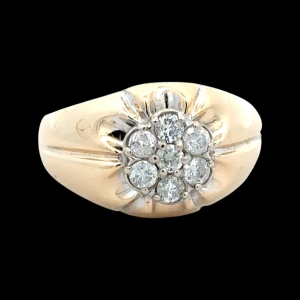 Gents 14K Yellow Gold 1/2CTW Diamond Kentucky Cluster Ring SZ:8