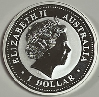 1999 Elizabeth II Australia 1 Dollar .999 Fine Silver Year of the Rabbit