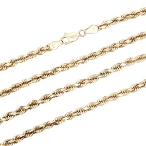 10K Yellow Gold 25 in. 3.2mm Solid Rope Chain 20.8g