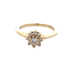 Diamond Fashion Ring 0.18CTW 14k Yellow Gold 2.6g Size: 5