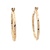 14K Yellow Gold 1 in. Polished Textured Hoop Earrings 1.1g