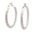 14K White Gold  1-1/8 in. Textured Hoop Earrings